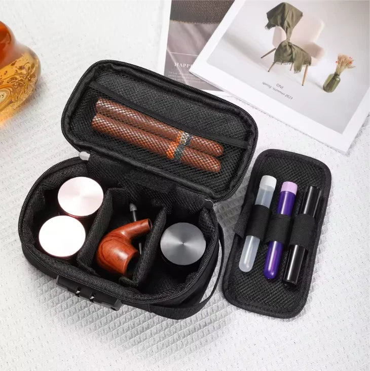 Smell Proof Stash Bag Carbon Lined Bag Lock Discreet Secure Rolling Box Portable