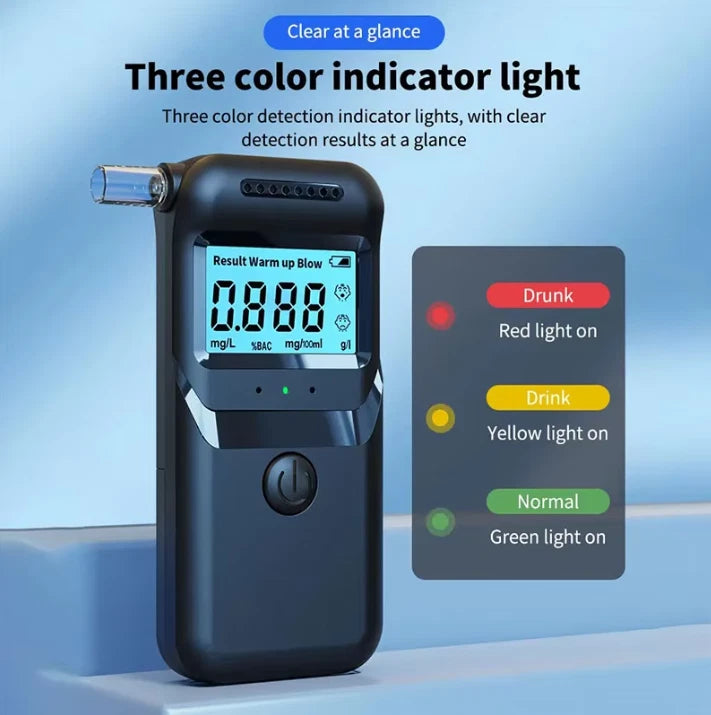 Police Professional LCD Digital Breath Alcohol Tester Breathalyser Self Analyzer