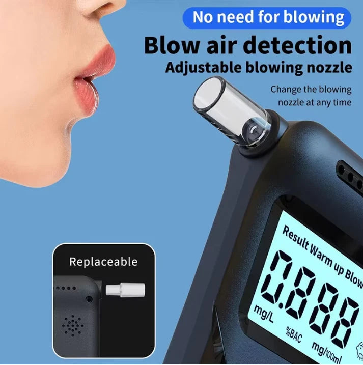 Police Professional LCD Digital Breath Alcohol Tester Breathalyser Self Analyzer