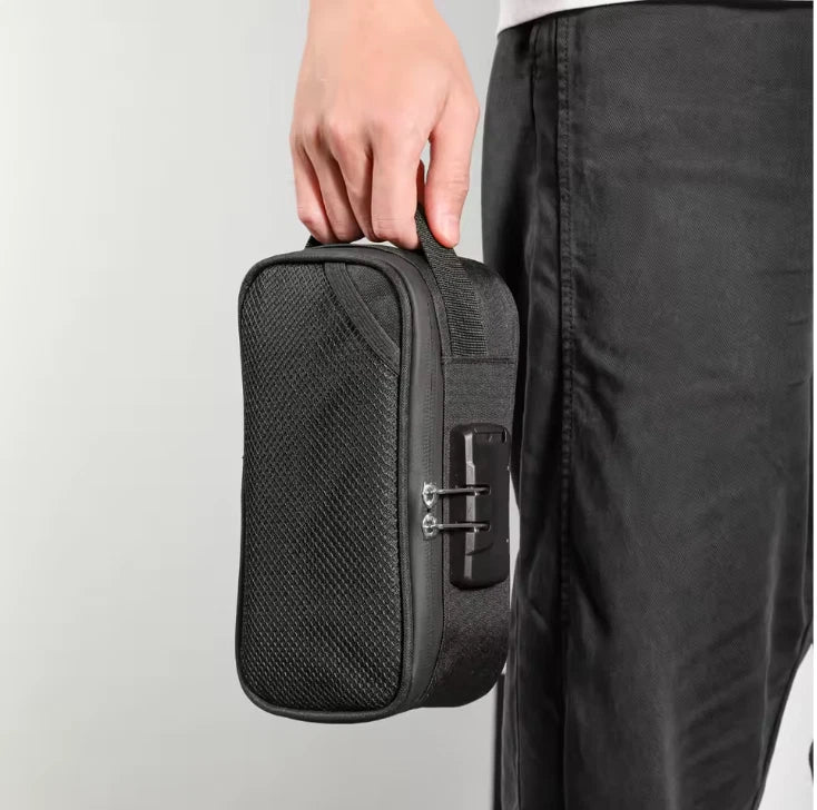 Smell Proof Stash Bag Carbon Lined Bag Lock Discreet Secure Rolling Box Portable