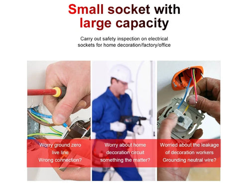 HABOTEST HT107 Pro Socket Tester - RCD Test, Voltage, Ground/Neutral, UK Plug