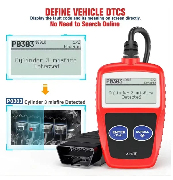 OBD2 Scanner OBD Code Reader Car Check Engine Automotive Fault Diagnostic Tool